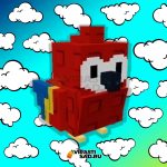 Scarlet macaw grow a garden