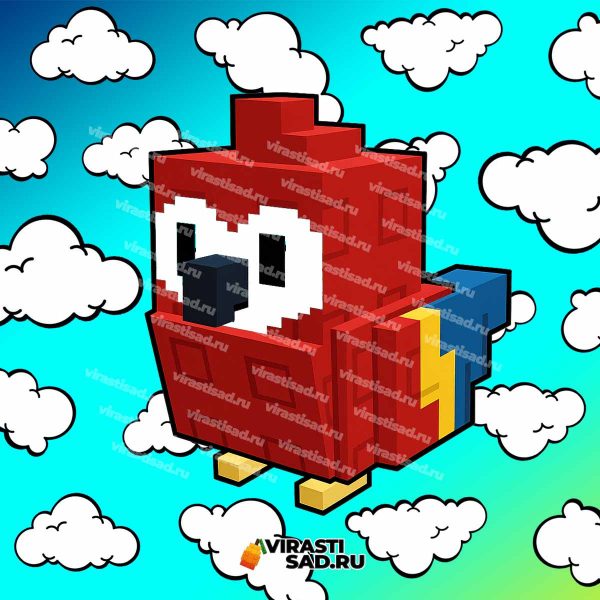 Scarlet macaw grow a garden