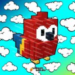 Scarlet macaw grow a garden